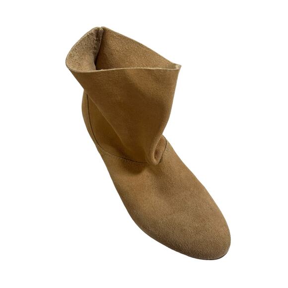 Anthropologie Cynthia Vincent Tan Suede Leather Slouch Booties Size 6 - Picture 3 of 8